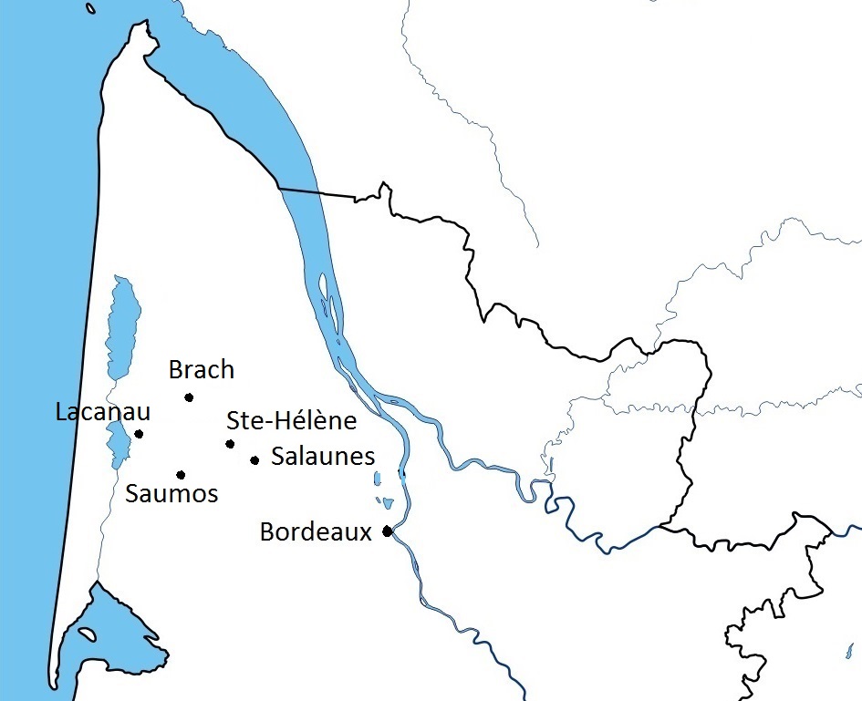 Carte Bordeaux-Brach